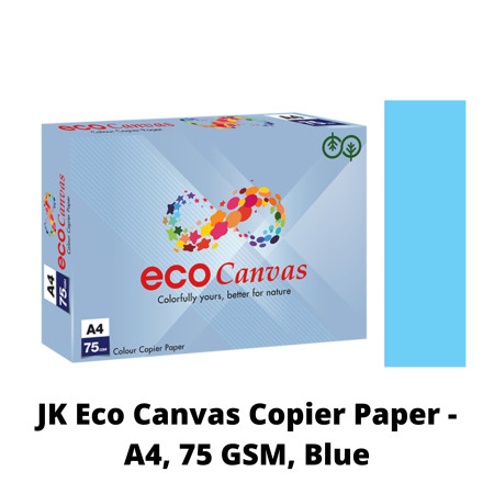 JK Eco Canvas Copier Paper - A4, 75 GSM, Blue, 1 Ream MRP Rs. 420