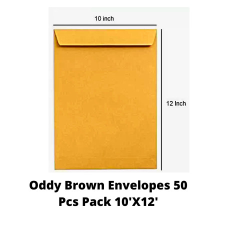Oddy Brown Envelopes 50 Pcs Pack 10'X12'