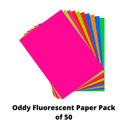 Oddy Fluorescent Paper Pack of 50 - FL80A4-50-10Mix