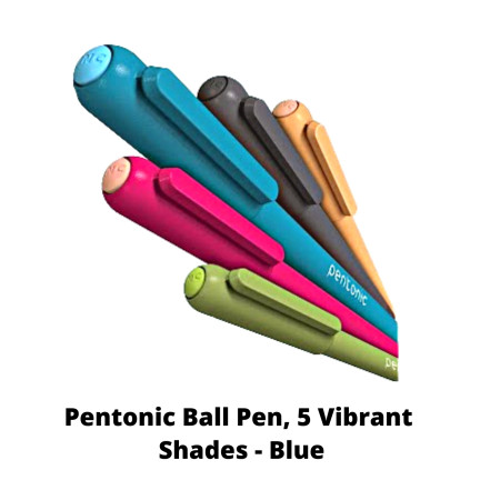 Pentonic Ball Pen, 5 Vibrant Shades - Blue