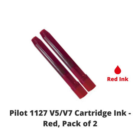 Pilot 1127 V5/V7 Cartridge Ink - Red, Pack of 2
