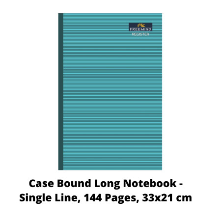 Freemind Case Bound Long Notebook - Single Line, 144 Pages, 33x21 cm