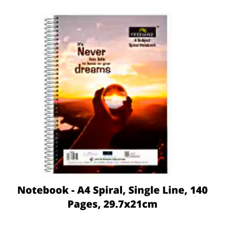 Freemind Notebook - A4 Spiral, Single Line, 140 Pages, 29.7x21cm