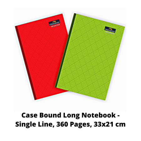 Freemind Case Bound Long Notebook - Single Line, 360 Pages, 33x21 cm