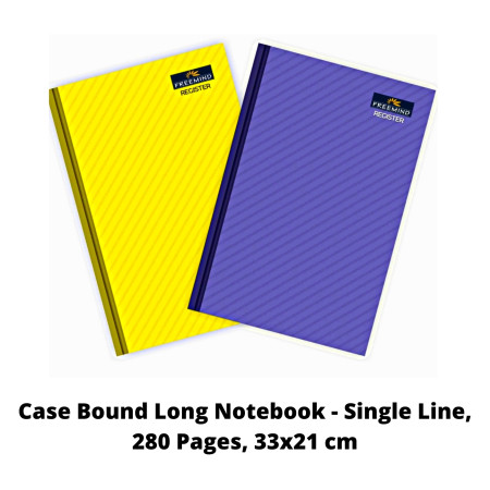 Freemind Case Bound Long Notebook - Single Line, 280 Pages, 33x21 cm