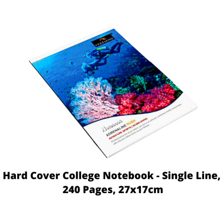 Freemind Hard Cover College Notebook - Single Line, 240 Pages, 27x17cm