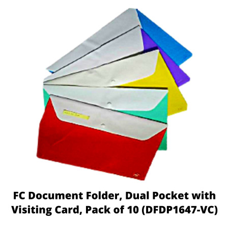 Aarpee FC Document Folder, Dual Pocket with Visiting Card (DFDP1647-VC)
