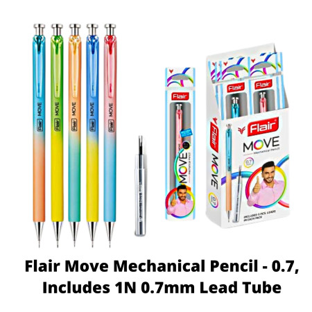 Flair Move Mechanical Pencil - 0.7, Includes 1N 0.7mm Lead Tube