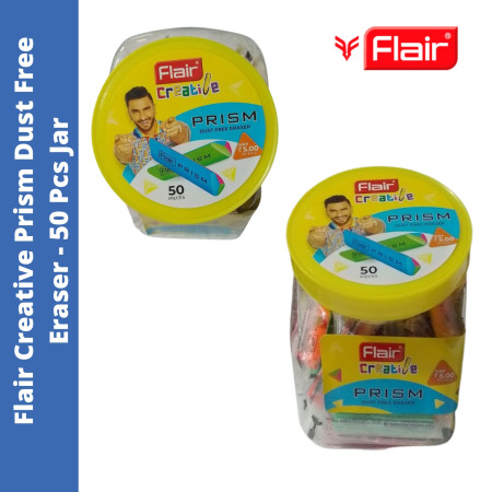 Flair Creative Prism Dust Free Eraser - 50 Pcs Jar