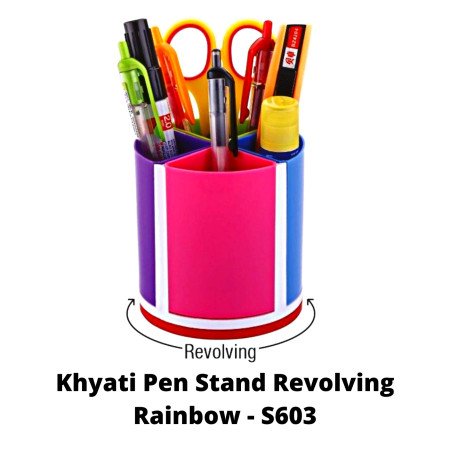 Khyati Pen Stand Revolving Rainbow - S603