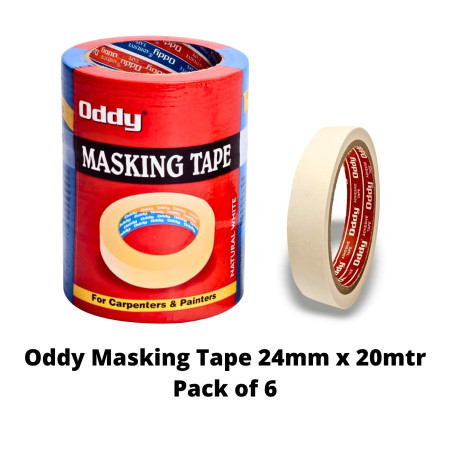 Oddy Masking Tape 24mm x 20mtr Pack of 6 (MT2420)