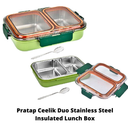 Pratap Ceelik Duo Stainless Steel Insulated Lunch Box - (HL-S-07)
