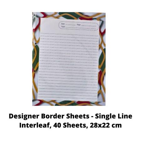 Freemind Designer Border Project Paper - Single Line Interleaf, 40 Sheets, 28x22 cm (705820)