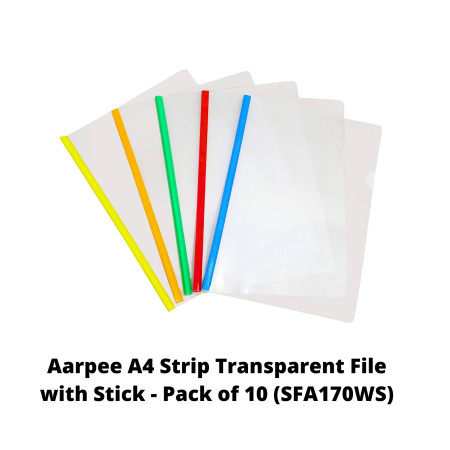 Aarpee A4 Strip Transparent File with Stick - (SFA170WS)