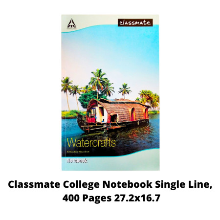 Classmate College Notebook Single Line, 400 Pages 27.2x16.7