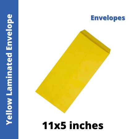 Yellow Laminated Envelope - 11x5 inches