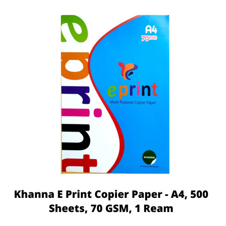 Khanna E Print Copier Paper - A4, 500 Sheets, 70 GSM, 1 Ream
