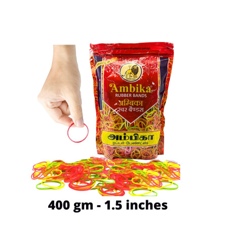 Ambika Rubber Bands - 400 gm, 1.5 inches