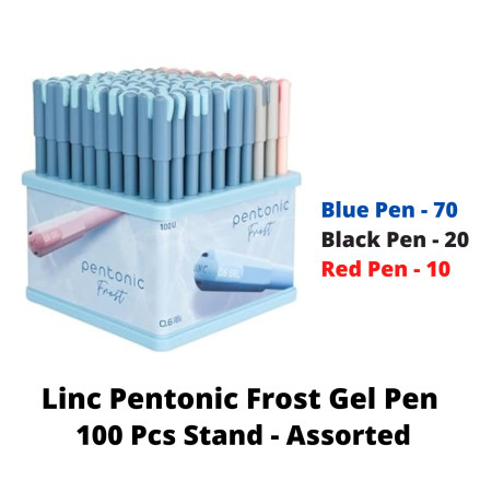 Pentonic Frost Gel Pen 100 Pcs Stand - Assorted