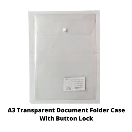Aarpee A3 My Clear Document Folder Case With Button Lock (DF2030VC)