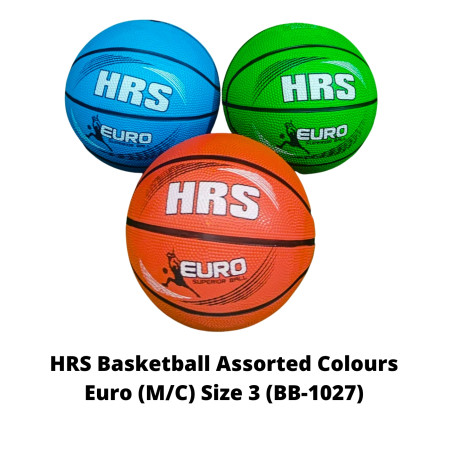 HRS Mini Basketball Size 3 Mix Colours Euro