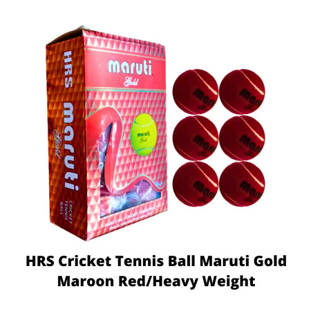 HRS Cricket Tennis Ball Maruti Gold Maroon Red/Heavy Weight