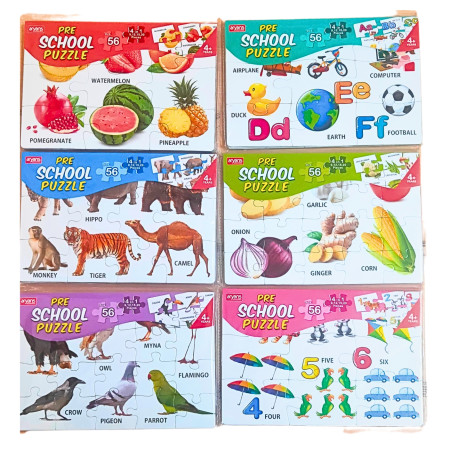 Aryans Pre School Puzzle Pvc 6 Mix Design (Pack of 18)