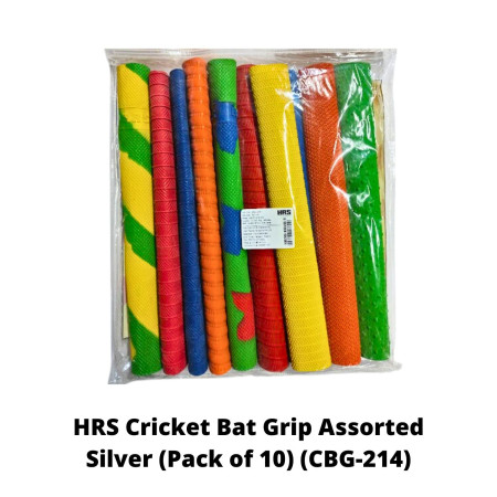 HRS Cricket Bat Grip Assorted Silver (Pack of 10)