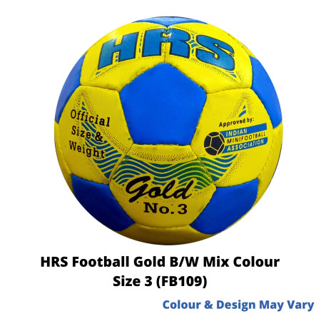HRS Football Gold B/W Mix Colour Size 3