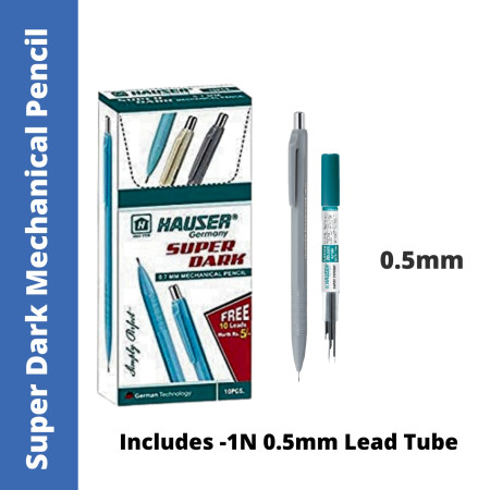 Hauser Super Dark Mechanical Pencil - 0.5mm, includes 1N 0.5mm Lead Tube