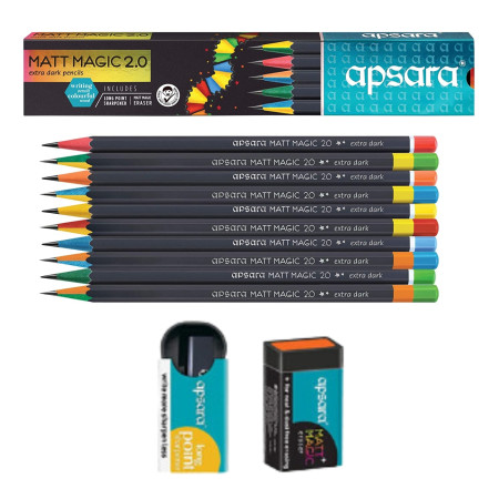 Apsara Mattmagic 2.0 Extra Dark Pencil - Pack of 10 Pencils