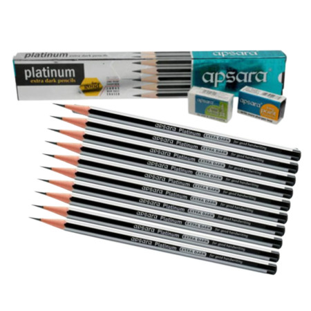 Apsara Platinum Extra Dark Pencils - Pack of 10 Pencil