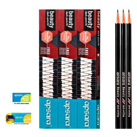 Apsara Beauty Dark Pencils - Pack of 10 Pencil