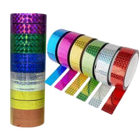 Cellux Holographic Tape Mix Colour - 12mmX9mtr