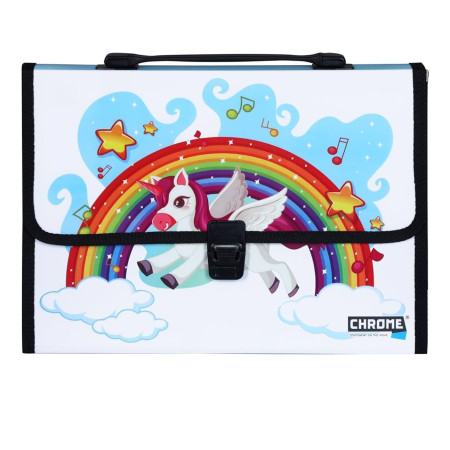 Chrome Metallic Unicorn Rainbow Expanding Document Case - 9329B