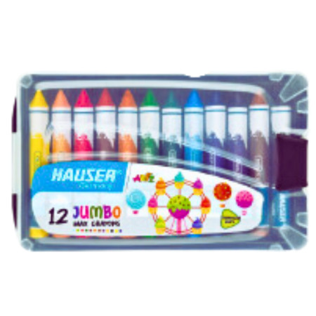 Hauser Artz Jumbo Wax Crayons - 12 Shades