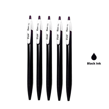 Flair Ezee Click Ball Pen - Black - New