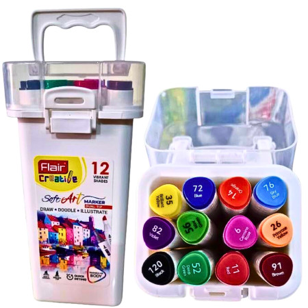 Flair Creative Soft Art Marker - 12 Shades