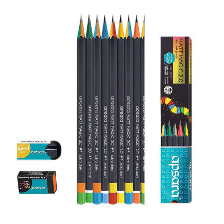 Apsara Mattmagic 2.0 Extra Dark Pencil - Pack of 10 Pencils