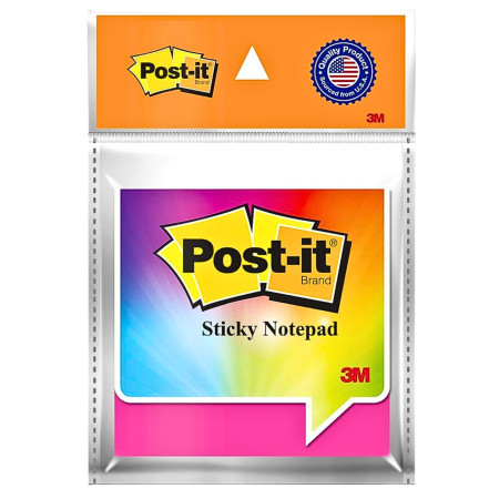 3M Post it Sticky Notes 76x76mm - Multicolour, 100 Sheets (3"x3" Inch)