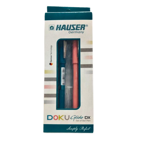 Hauser Doku Glide DX Ball Pen - 2Pcs Set (Blue+Red)