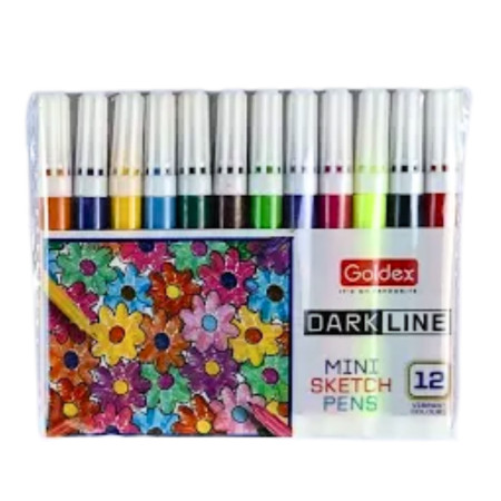 Goldex Dark Line Mini Sketch Pens - 12 Shades