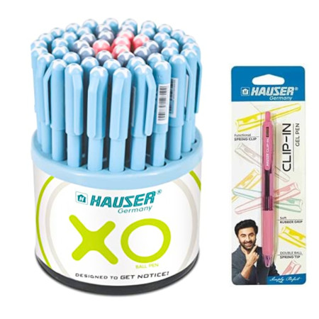 Hauser XO Ball Pen Assorted - 50 Pcs. Stand, Promo Pack (Refer Description)