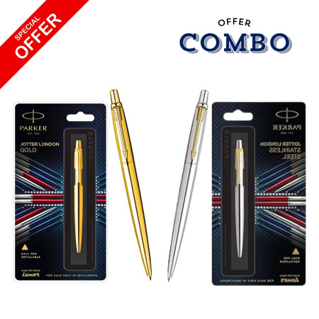 Parker Jotter Stainless Steel London Series Pen Combo (Refer Description)