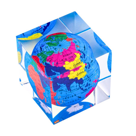Kebica Paper Weight Globe Cube Shape
