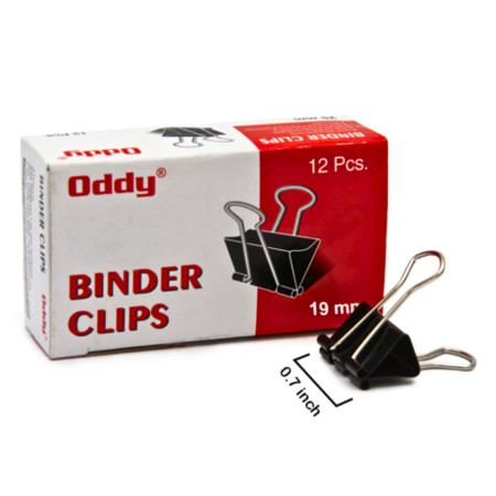 Oddy Binder Clips Black - 19mm