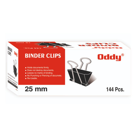 Oddy Binder Clips Black - 25mm