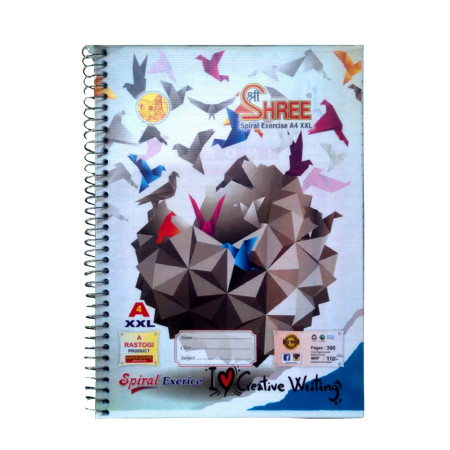 Shree A4 Spiral Notebook - Single Line, 480 Pages