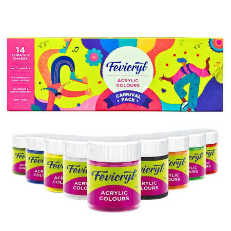 Pidilite Fevicryl Acrylic Colours Kit - 14 Shades