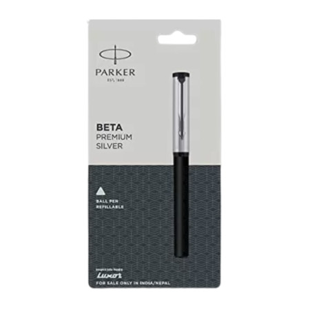 Parker Beta Premium Chrome Trim Fountain Pen Silver and Gold (MRP - Rs. 200)